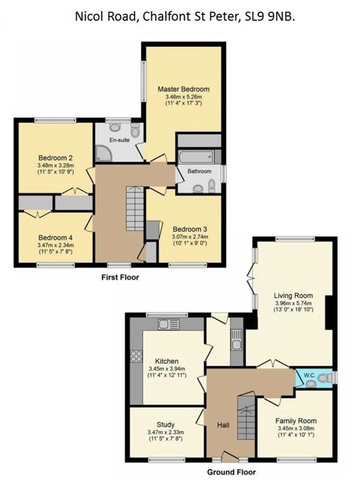 Floorplans For Nicol Road, Chalfont St Peter, Buckinghamshire