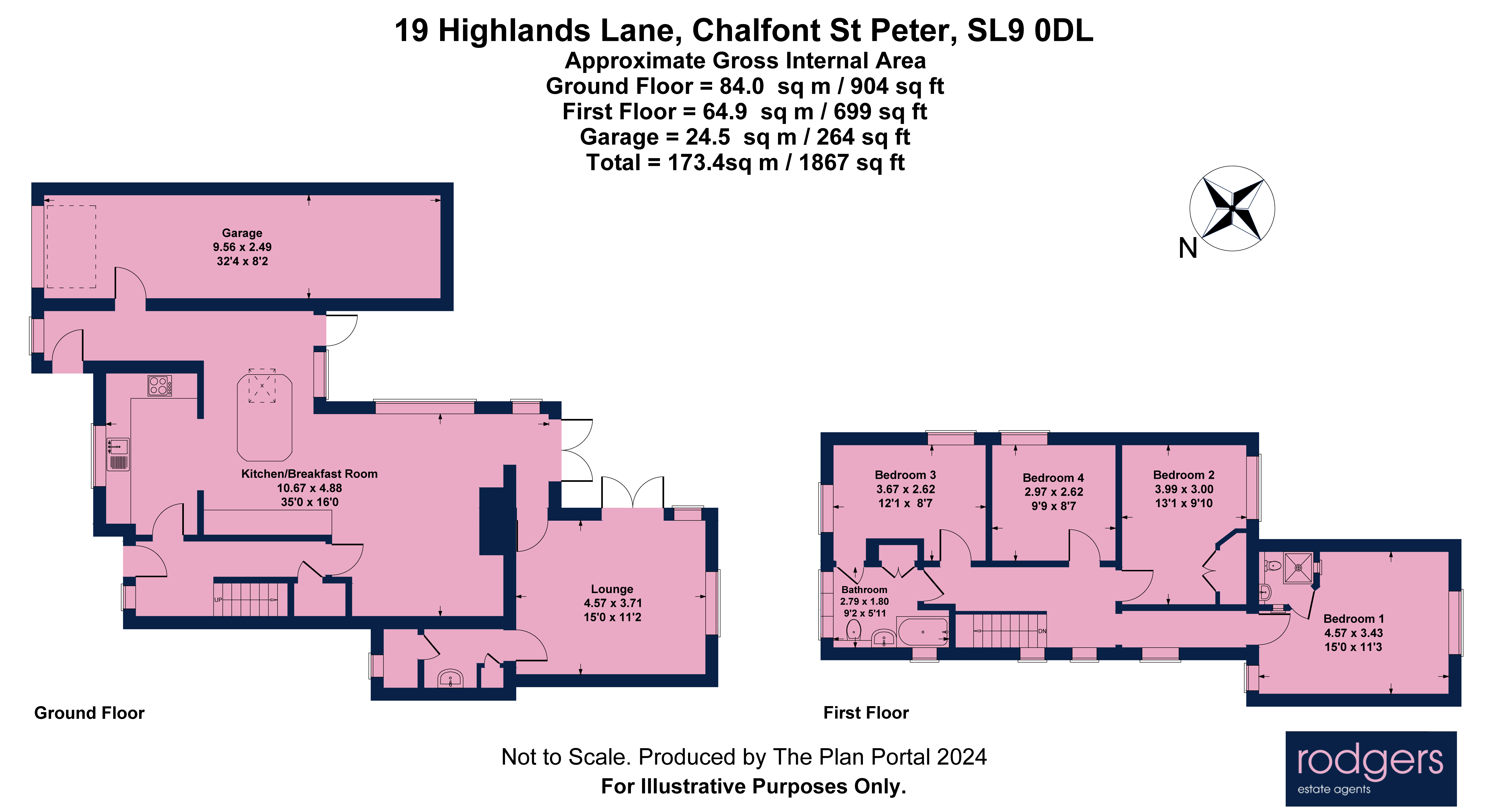 Floorplans For Highlands Lane, Chalfont St Peter, Buckinghamshire