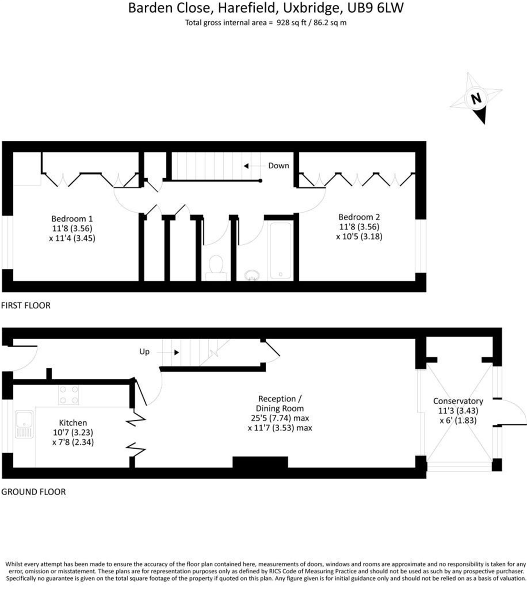 Floorplans For Barden Close, Harefield, Middlesex